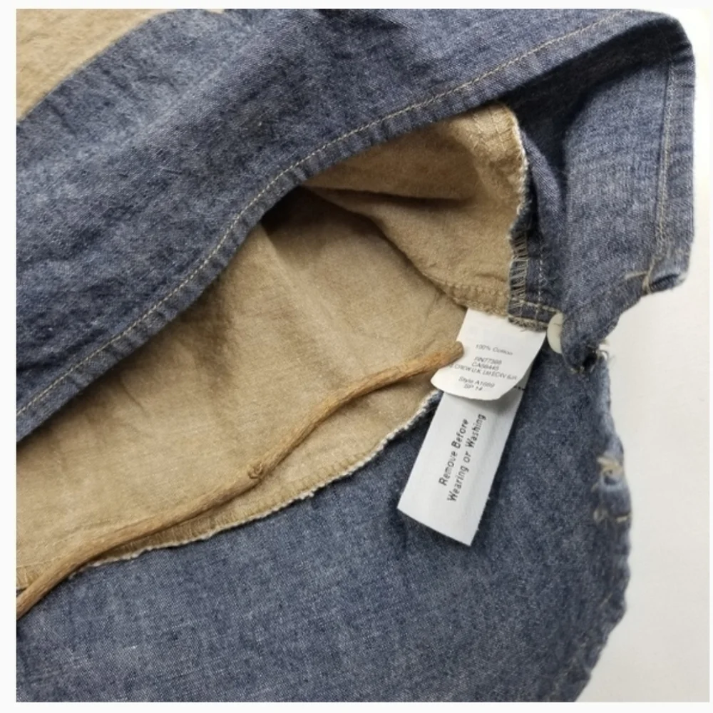 New J. Crew Blue Tan Stripe Polo Men's L